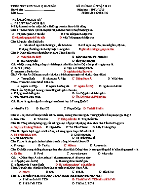 Đề cương ôn tập HKI môn Lịch sử+Địa lí Lớp 6 - Năm học 2022-2023 - Trường THCS Tam Quan Bắc (Có đáp án)